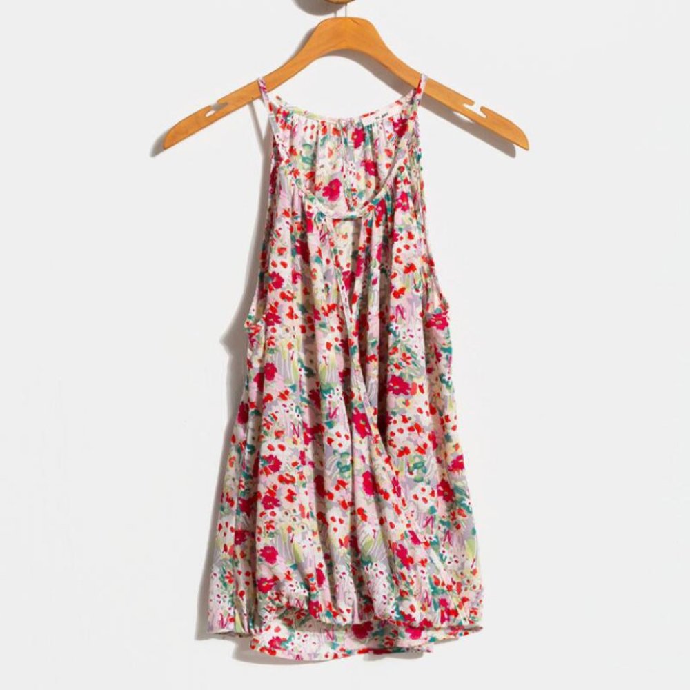 NWT Francescas Neanna Floral Keyhole Tank